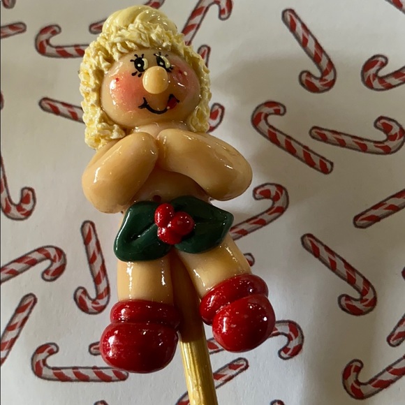 Handcrafted; Naked Santa Plant Sticks - Picture 5 of 5